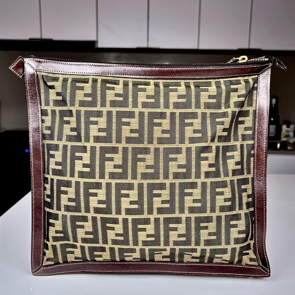 Fendi Zucca Brown Canvas Clutch Bag - Picture 5 of 5